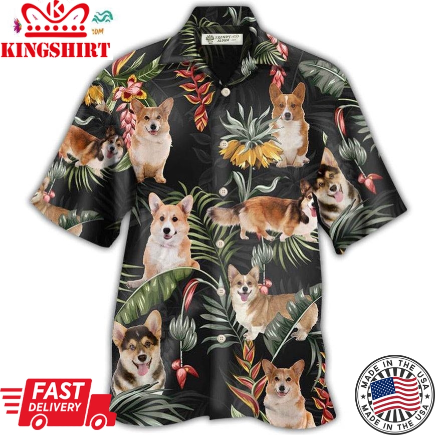 Corgi Tropical Love Dog Hawaiian Shirt