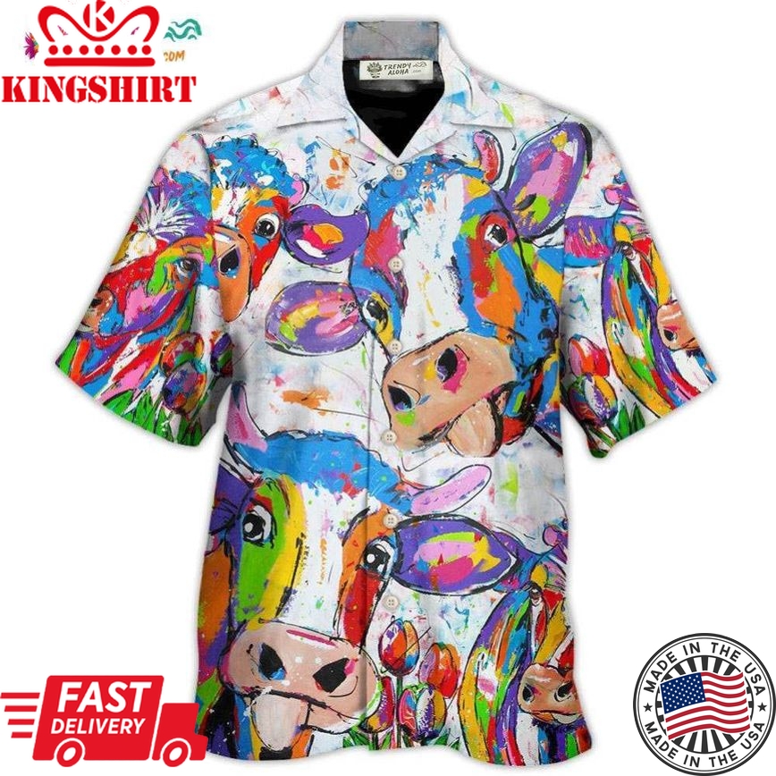 Cow Funny Amazing Colorful Hawaiian Shirt