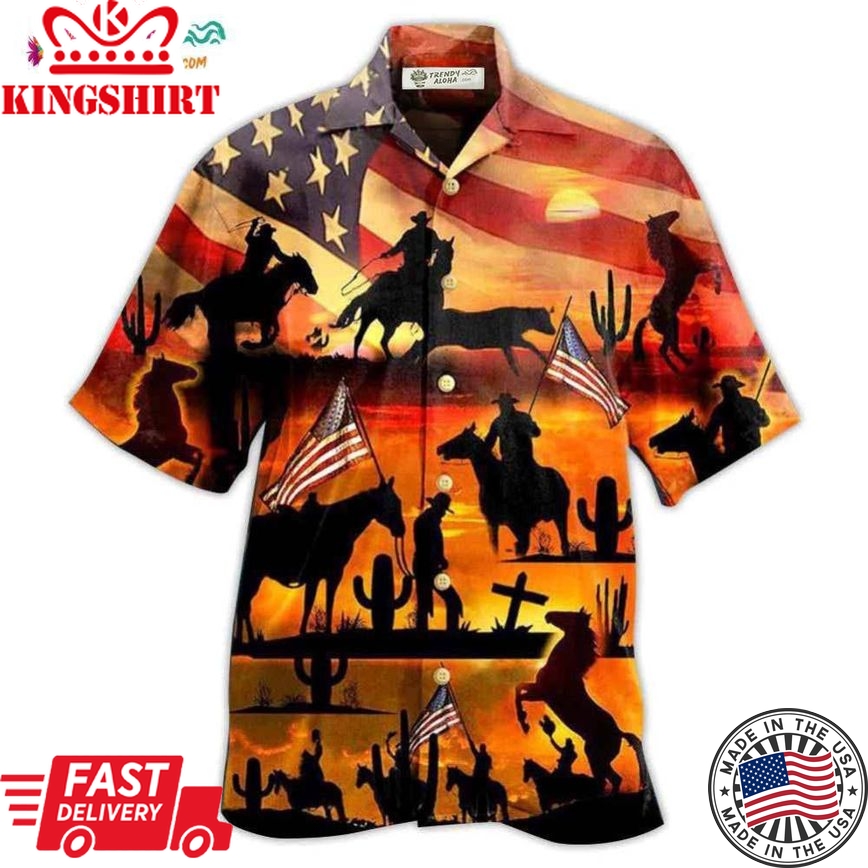 Cowboy American Love Life Sunset Hawaiian Shirt