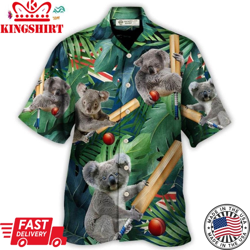 Cricket Koala Funny Lover Cricket And Koala Hawaiian Shirt