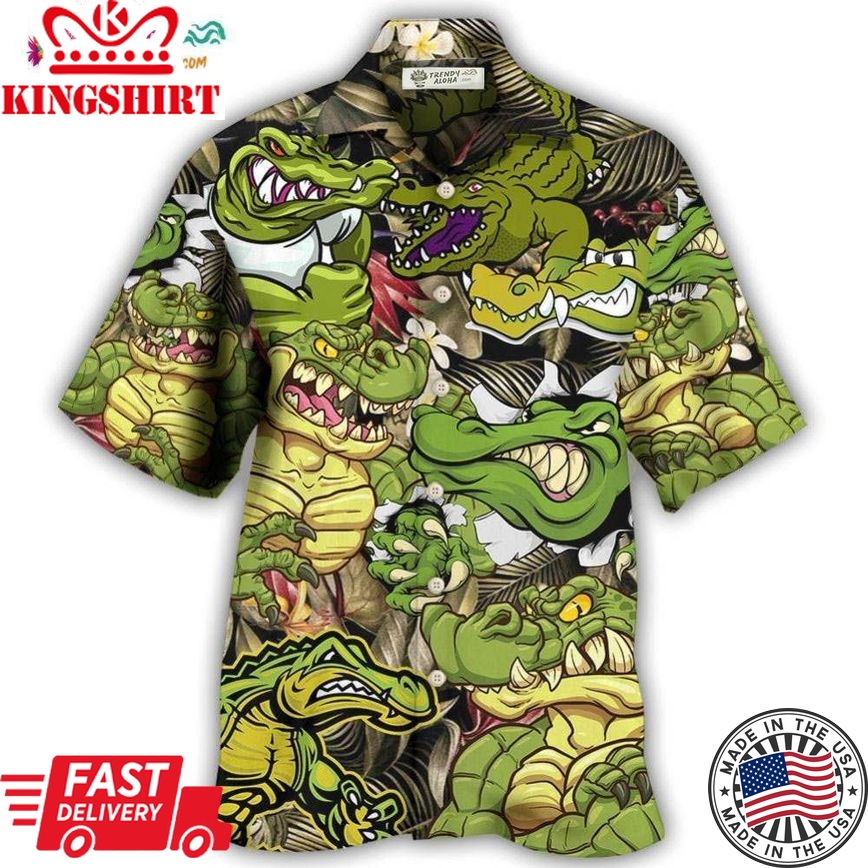 Crocodile Getting The Vibe Hawaiian Shirt