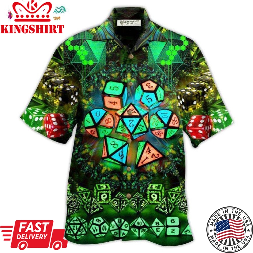 D20 Glowing Kaleidoscope Dice Hawaiian Shirt