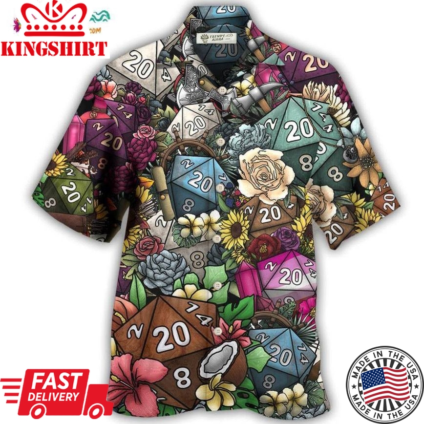 D20 Loves Flowers Hawaiian Shirt