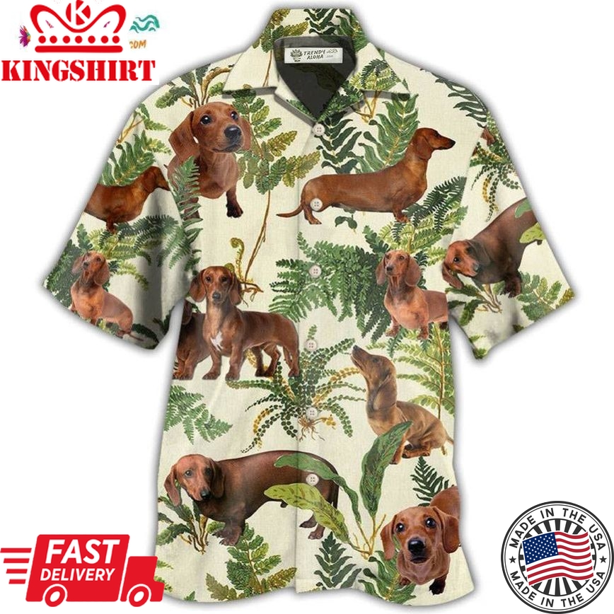 Dachshund Tropical Leaf Lovely Hawaiian Shirt