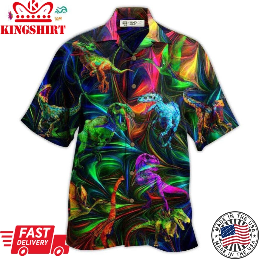 Dinosaur Amazing Love Neon Style Hawaiian Shirt