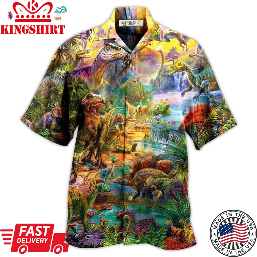 Dinosaur Colorful World Of Dinosaur Hawaiian Shirt