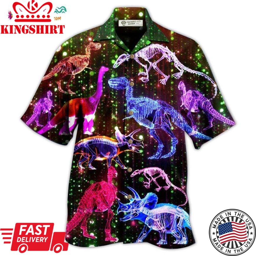 Dinosaur Neon The Sparkling X-Ray Hawaiian Shirt