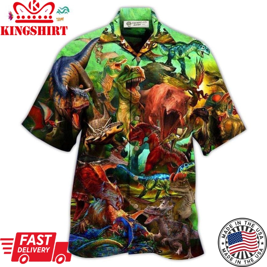 Dinosaur Strong War Life Hawaiian Shirt