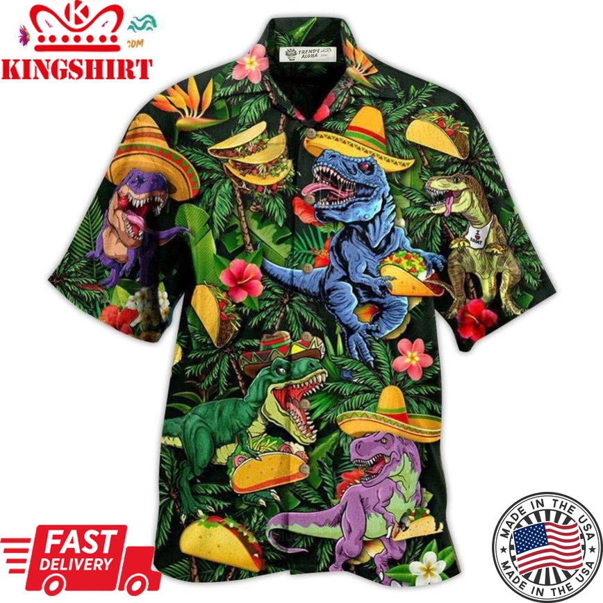 Dinosaur Taco Funny T-Rex Hawaiian Shirt