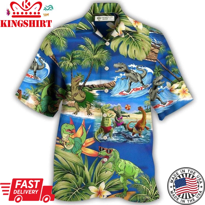 Dinosaur World Summer Beach Hawaiian Shirt