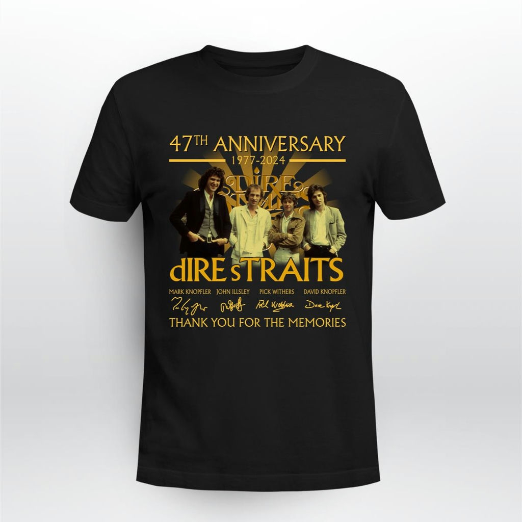 Dire Straits 47th Anniversary 1977 2024 Signatures T Shirt