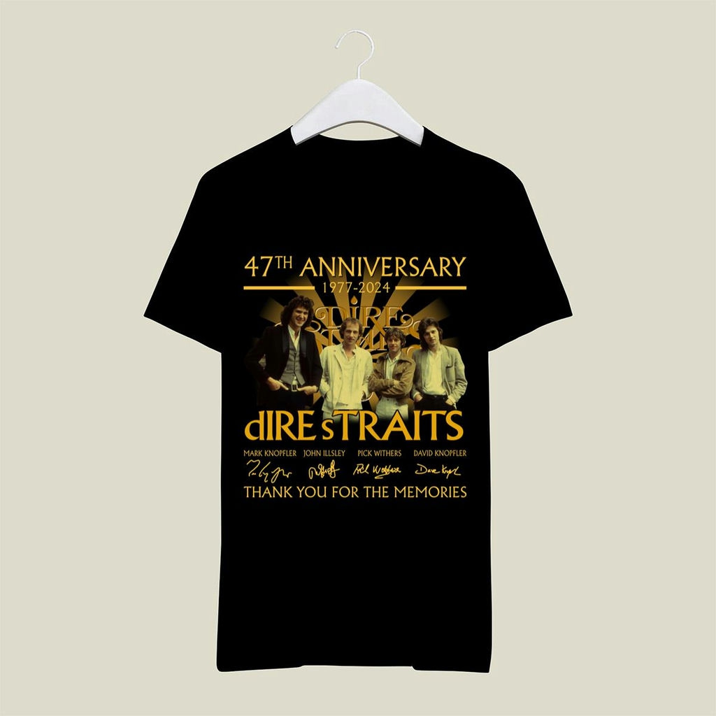 Dire Straits 47th Anniversary 1977 2024 Signatures T Shirt