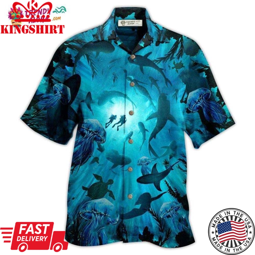 Diving Ocean Marine Biology Into The Sea Hawaiian Shirt