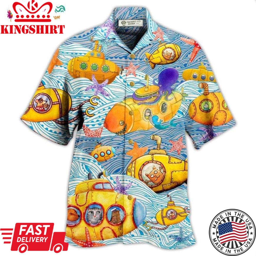 Diving Submarines Into The Ocean Hawaiian Shirt