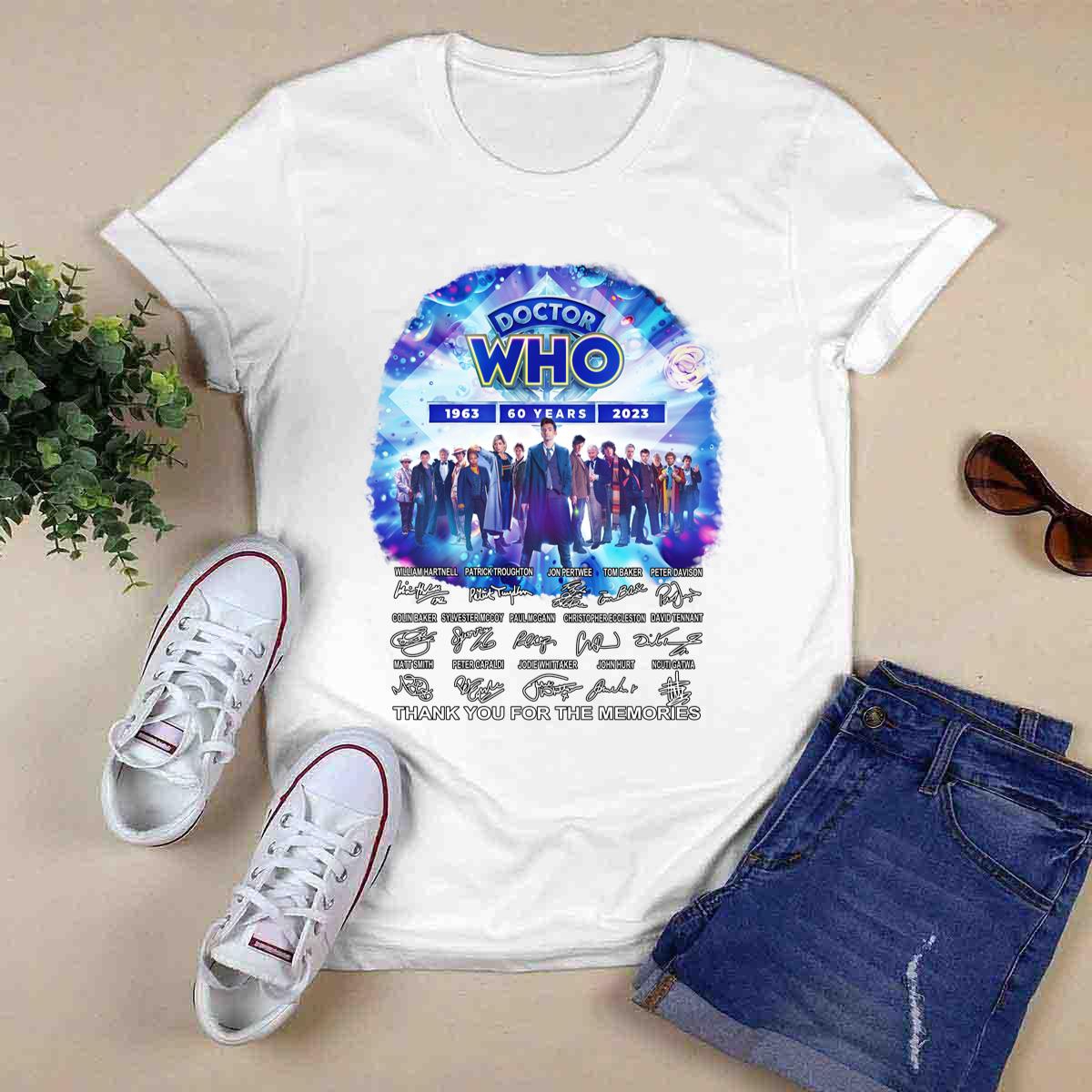 Doctor Who 60 Years Anniversary Thank You For The Memories Signatures Shirt