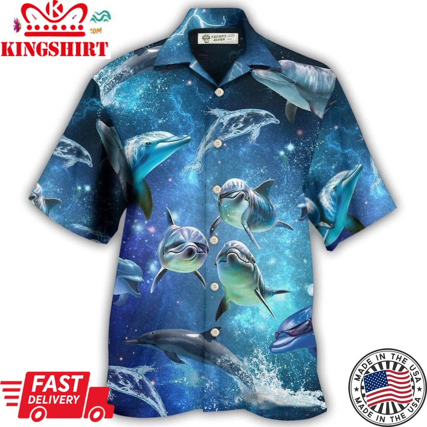 Dolphin In The Frozen Galaxy Hawaiian Shirt