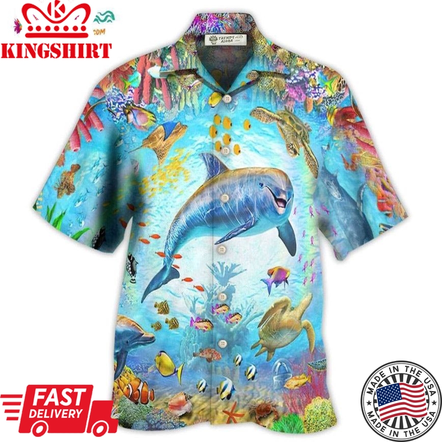 Dolphin Life In The Beautiful Ocean Hawaiian Shirt