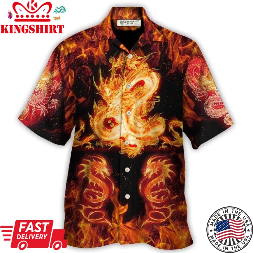 Dragon And Fireball Madness Hawaiian Shirt