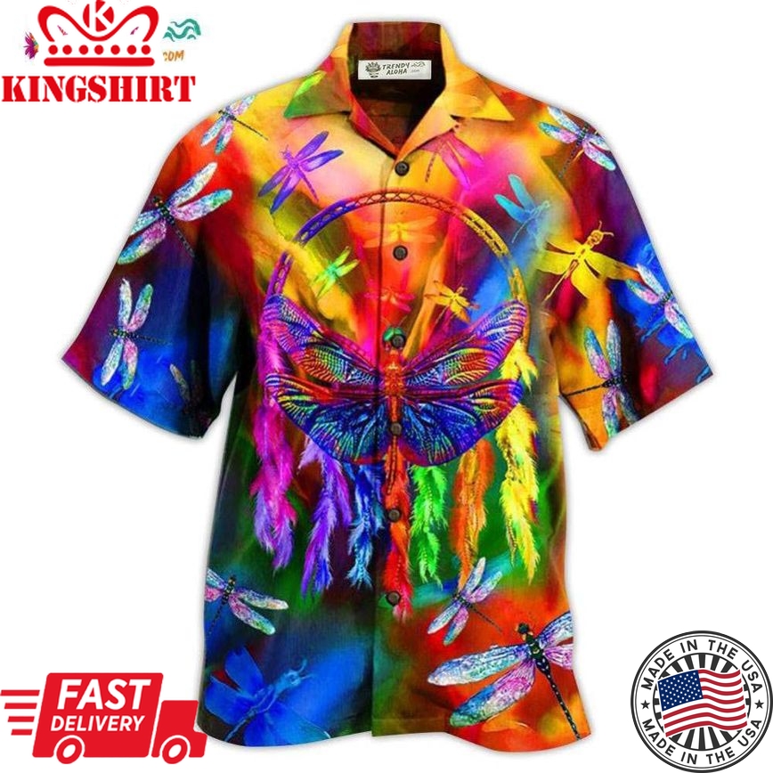 Dragon Dragonfly Colorful Love Life Hawaiian Shirt