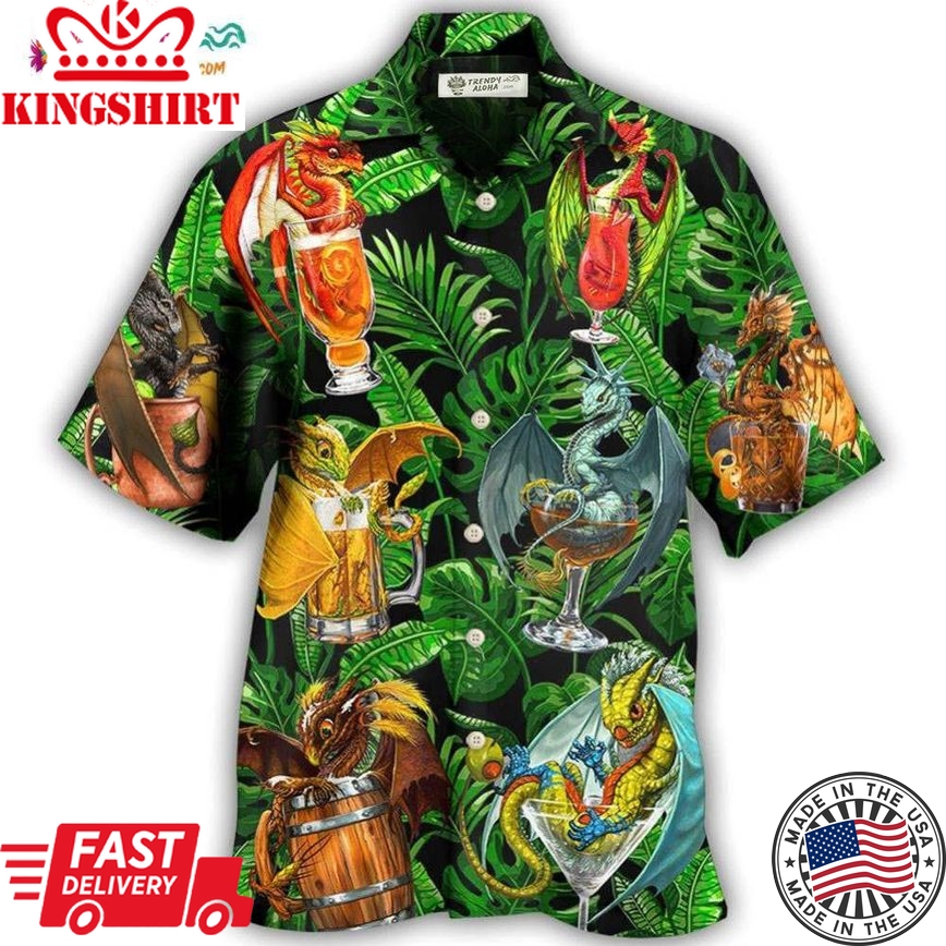 Dragon Drinking Dragon Style Hawaiian Shirt