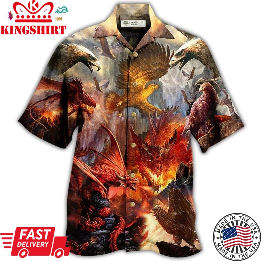 Dragon Fight With The Eagle Hawaiian Shirt