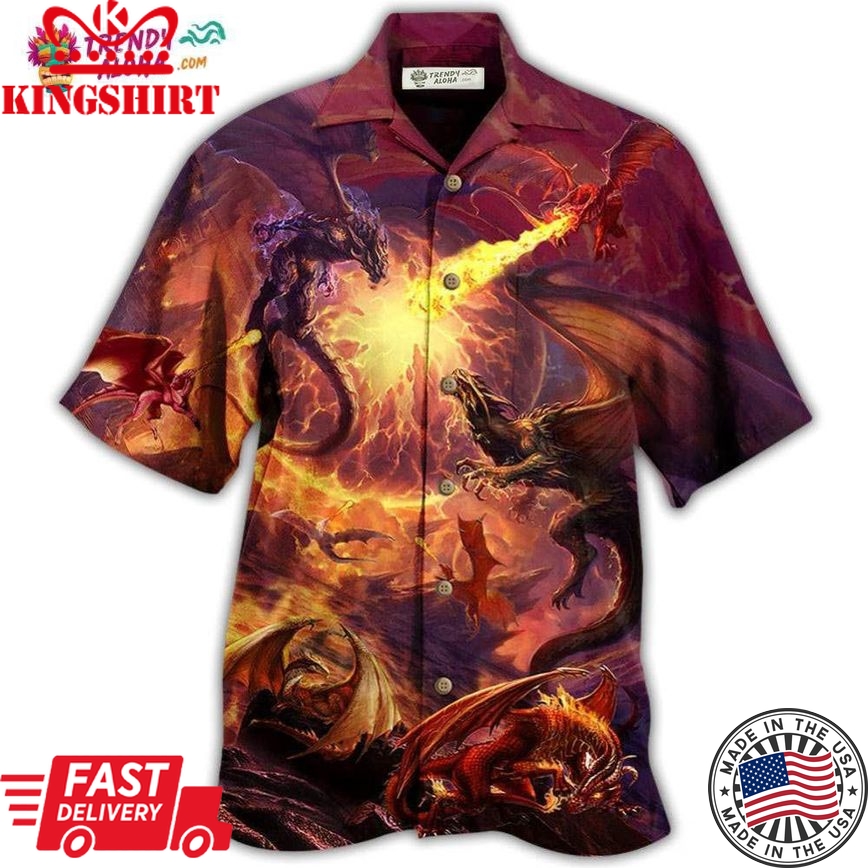 Dragon Fighting Together Love Life Hawaiian Shirt