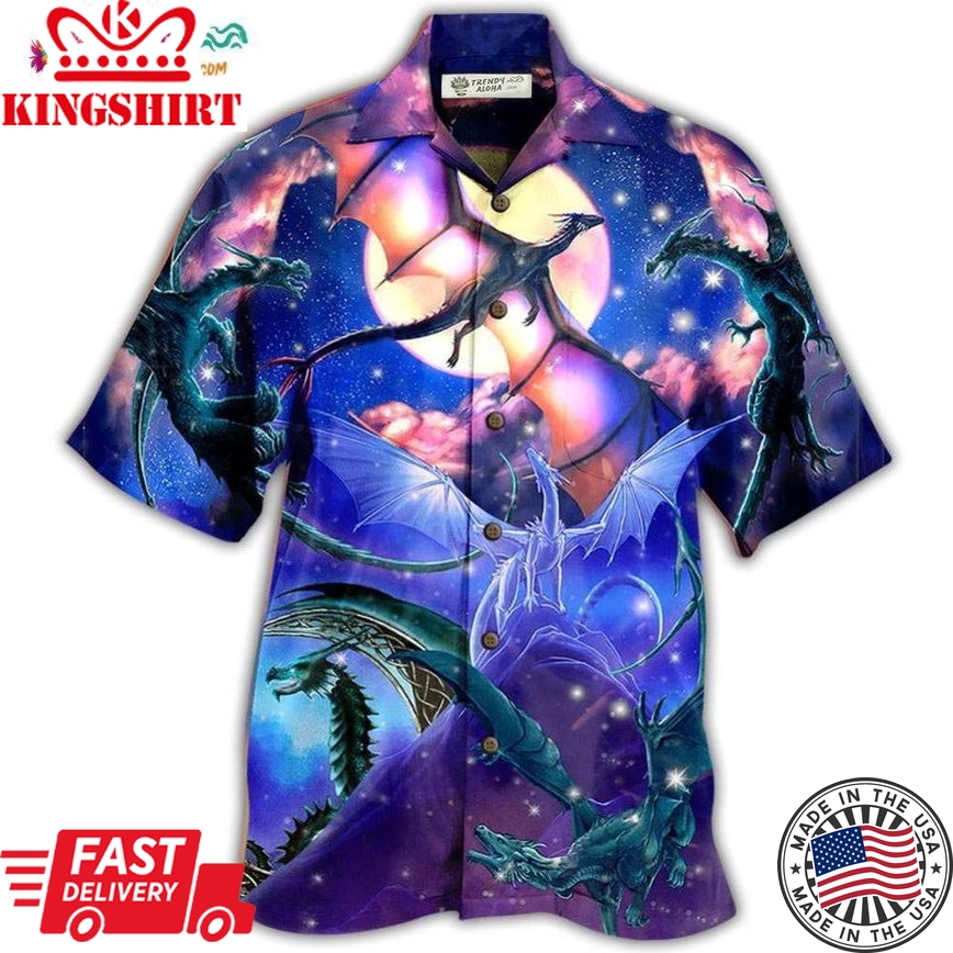 Dragon Fly To The Moon Hawaiian Shirt