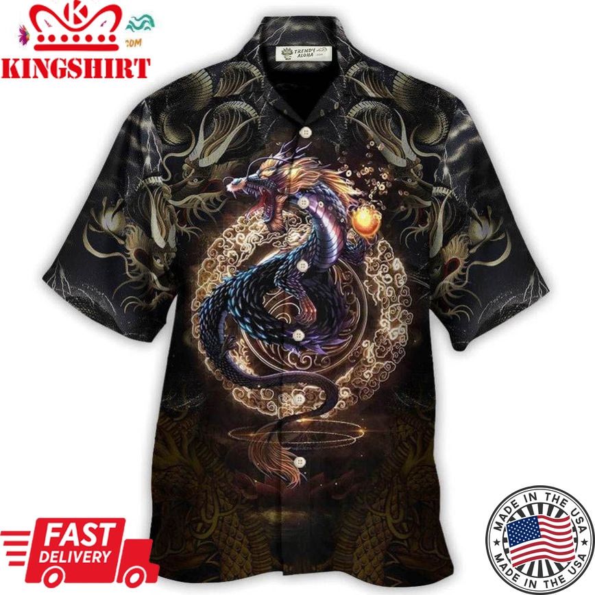 Dragon Golden Japanese Dragon Hawaiian Shirt