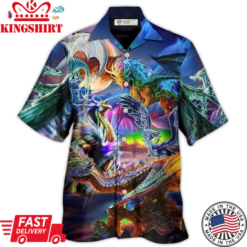 Dragon Neon Legends Colorful Hawaiian Shirt