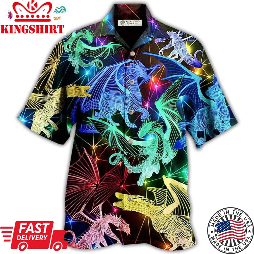 Dragon Neon Love Life Neon Style Hawaiian Shirt