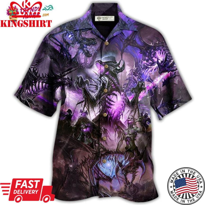 Dragon Purple Skull Love Life Hawaiian Shirt