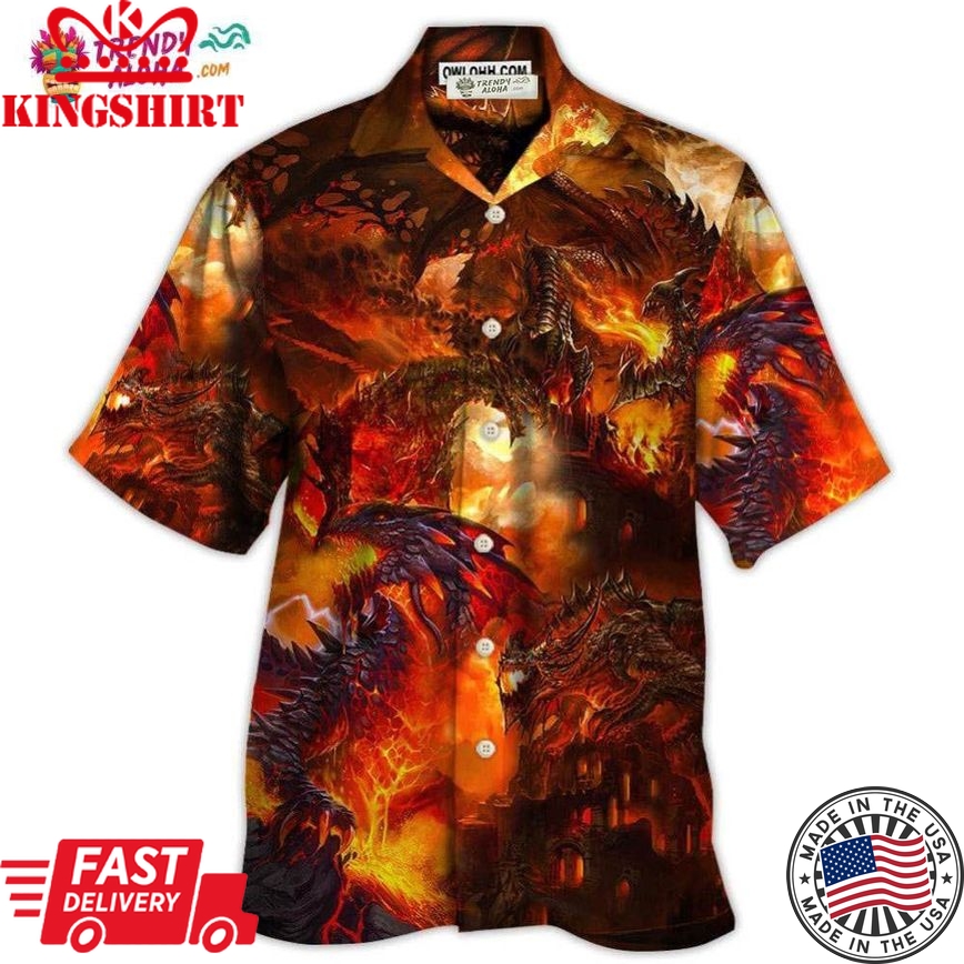 Dragon Red Style Hawaiian Shirt