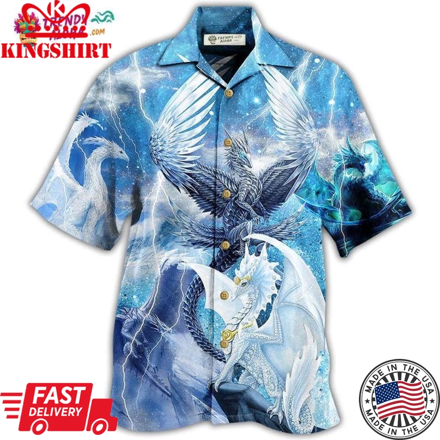 Dragon Snow Love Life Amazing Galaxy Sky Hawaiian Shirt