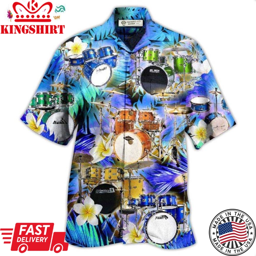 Drum Music Is Better With Drums And Plumerias Hawaiian Shirt