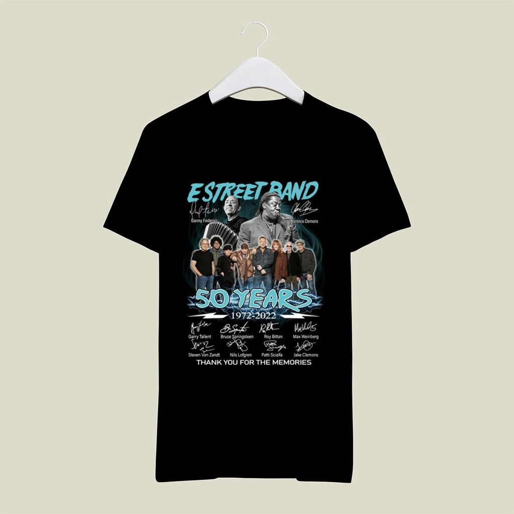 E Street Band 50 Years Thank You For The Memories Signatures T Shirt