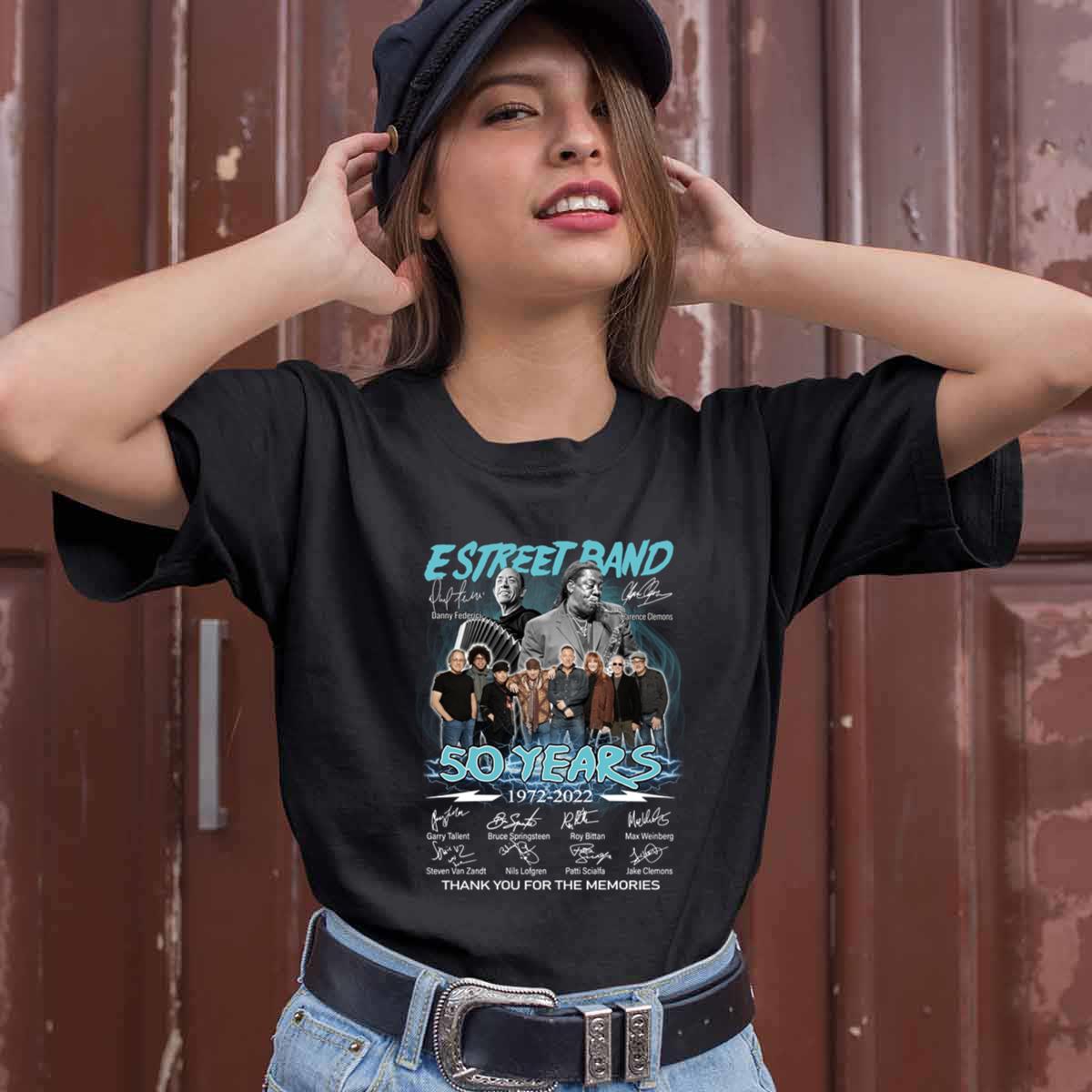 E Street Band 50 Years Thank You For The Memories Signatures T Shirt