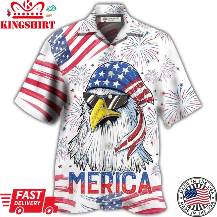 Eagle Independence Day American Hawaiian Shirt