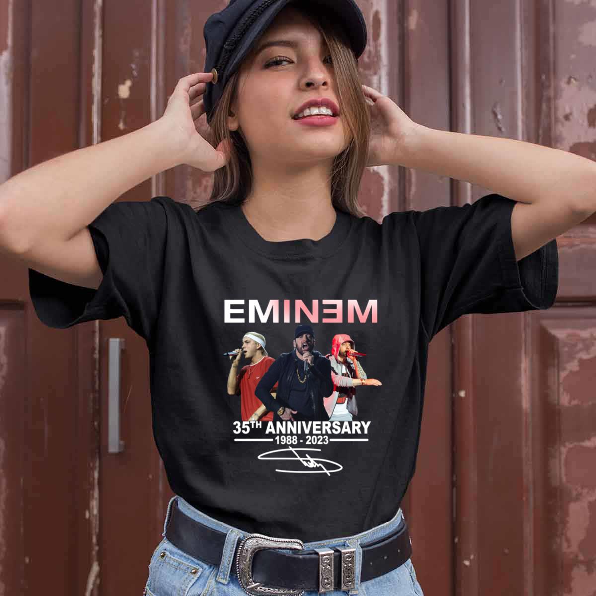 Eminem 35th Anniversary 1988 2023 Signature Thank You For The Memories Rapper T Shirt