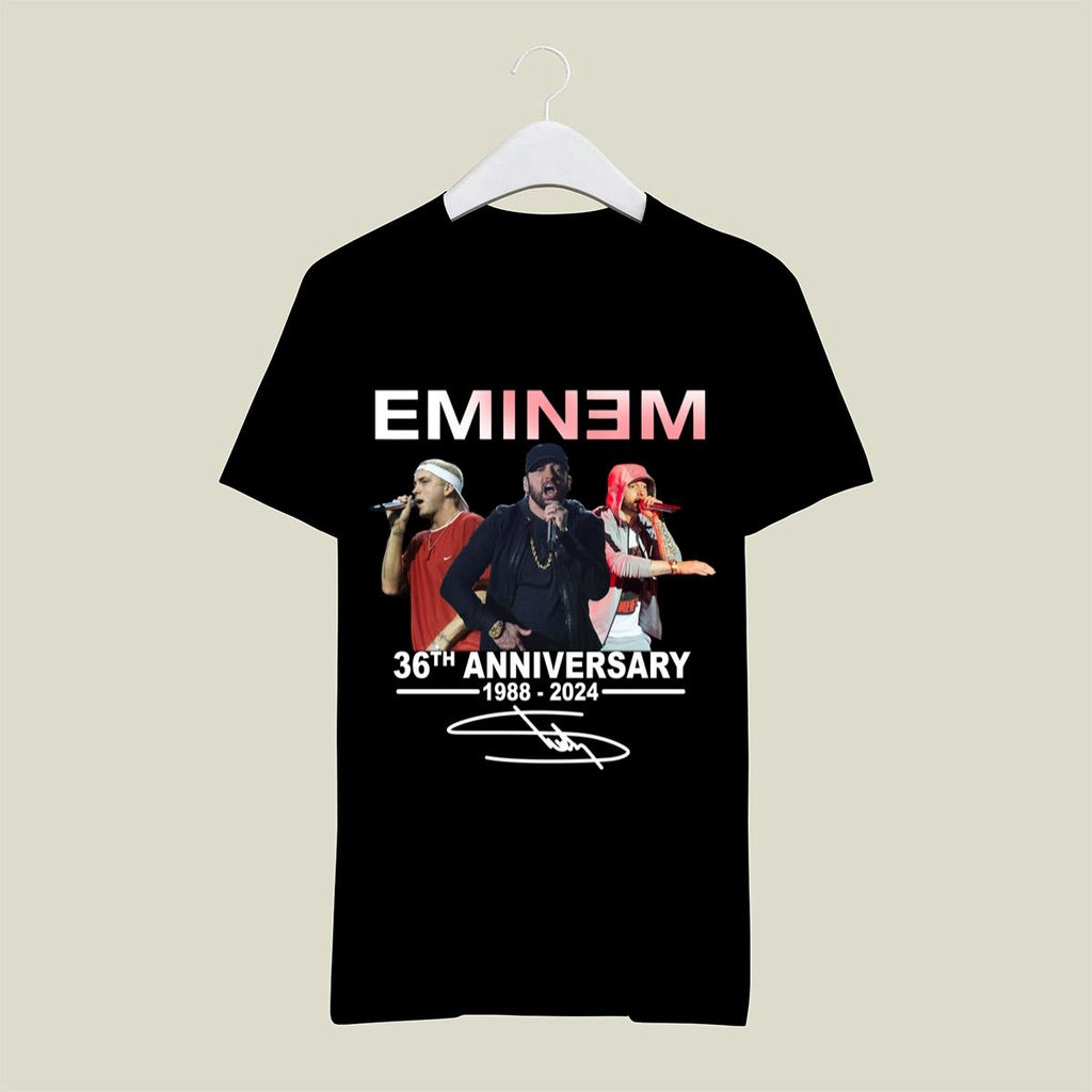 Eminem 36th Anniversary 1988 2024 Signature Thank You For The Memories Rapper T Shirt