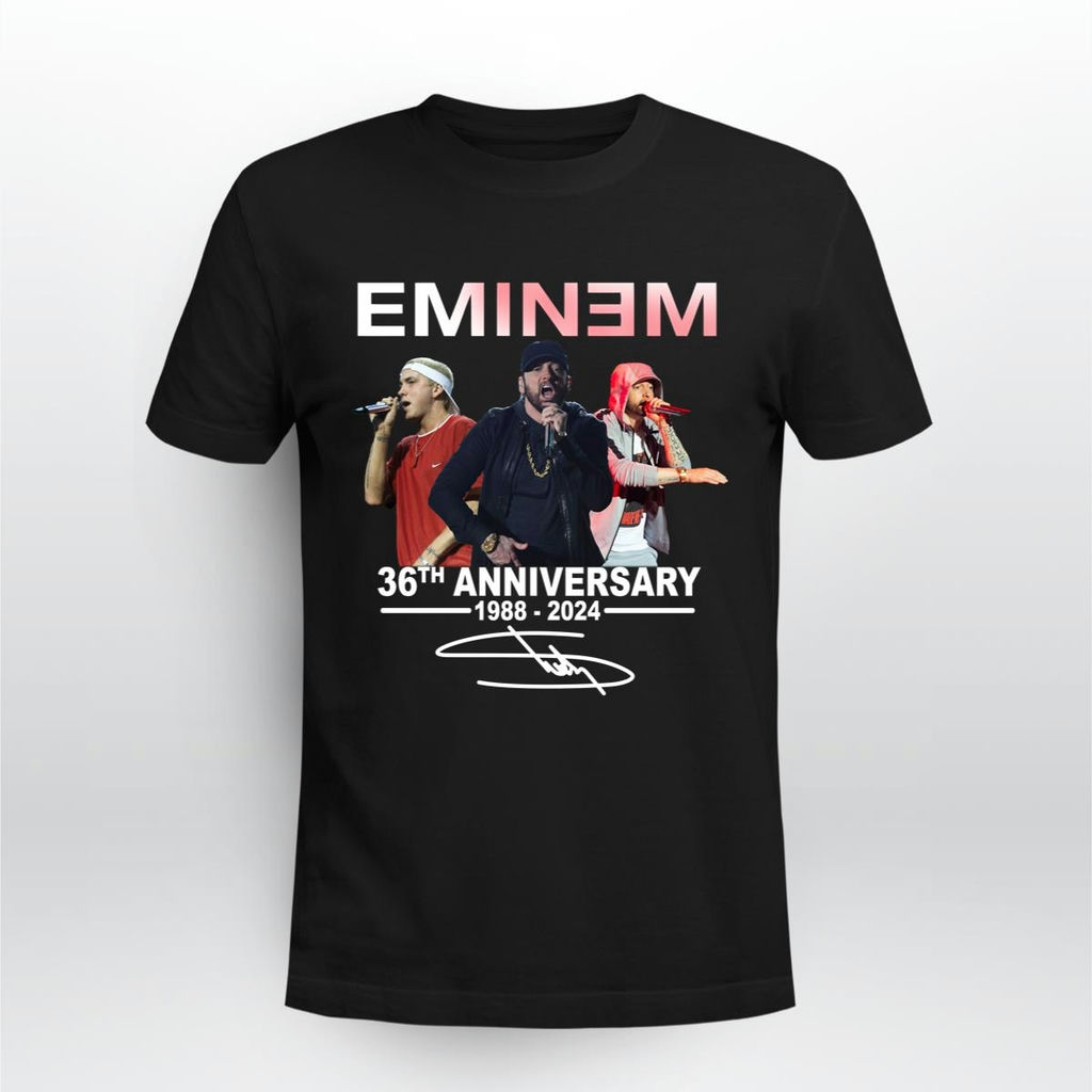 Eminem 36th Anniversary 1988 2024 Signature Thank You For The Memories Rapper T Shirt