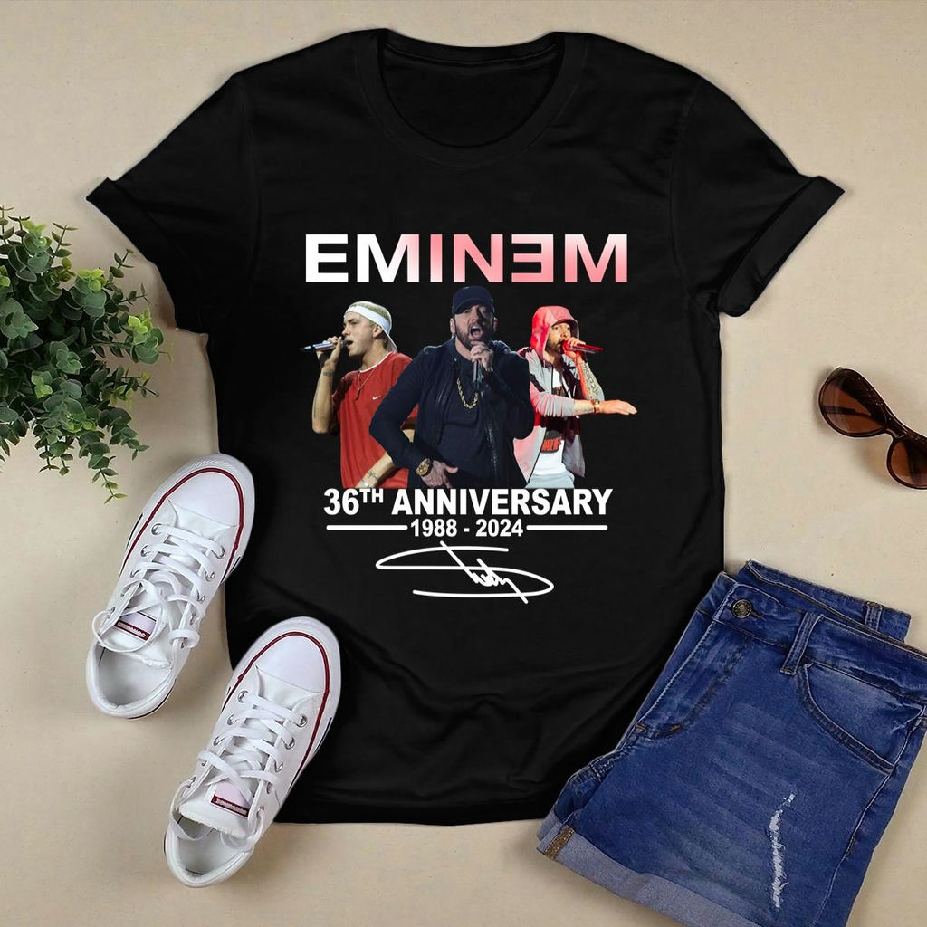 Eminem 36th Anniversary 1988 2024 Signature Thank You For The Memories Rapper T Shirt