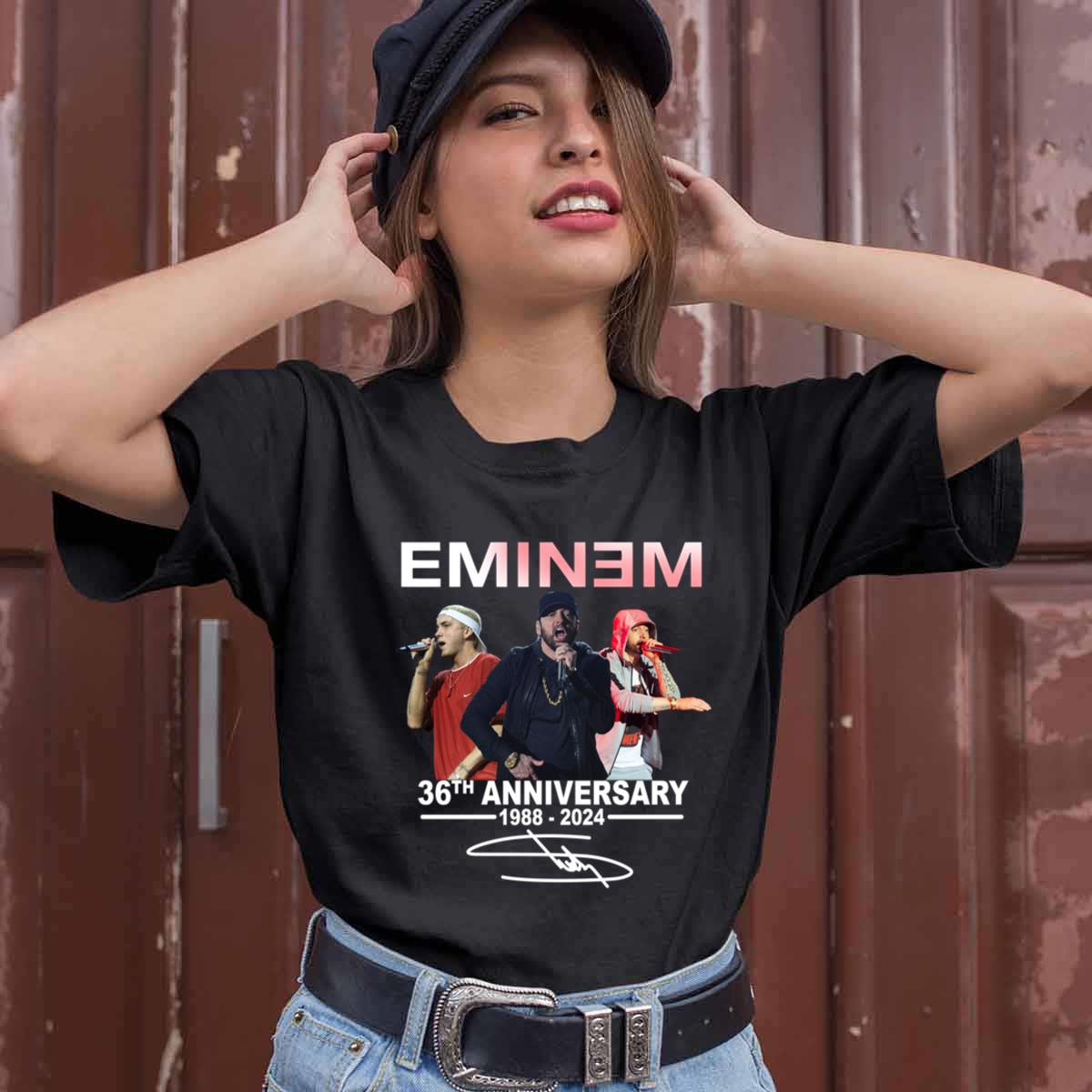 Eminem 36th Anniversary 1988 2024 Signature Thank You For The Memories Rapper T Shirt