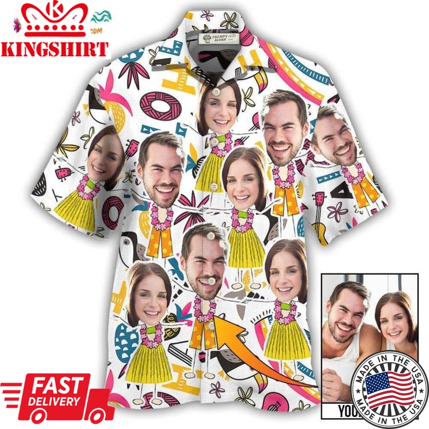 Face Custom Photo Aloha Couple Hawaiian Shirt