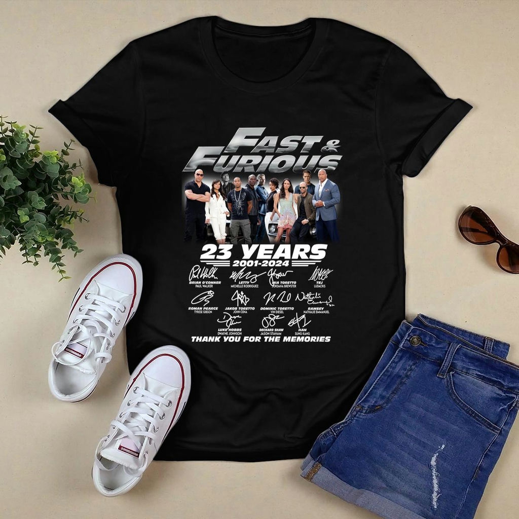 Fast And Furious 2001 2024 Thank You For The Memories Signatures Shirt