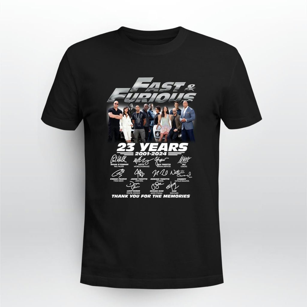 Fast And Furious 2001 2024 Thank You For The Memories Signatures Shirt