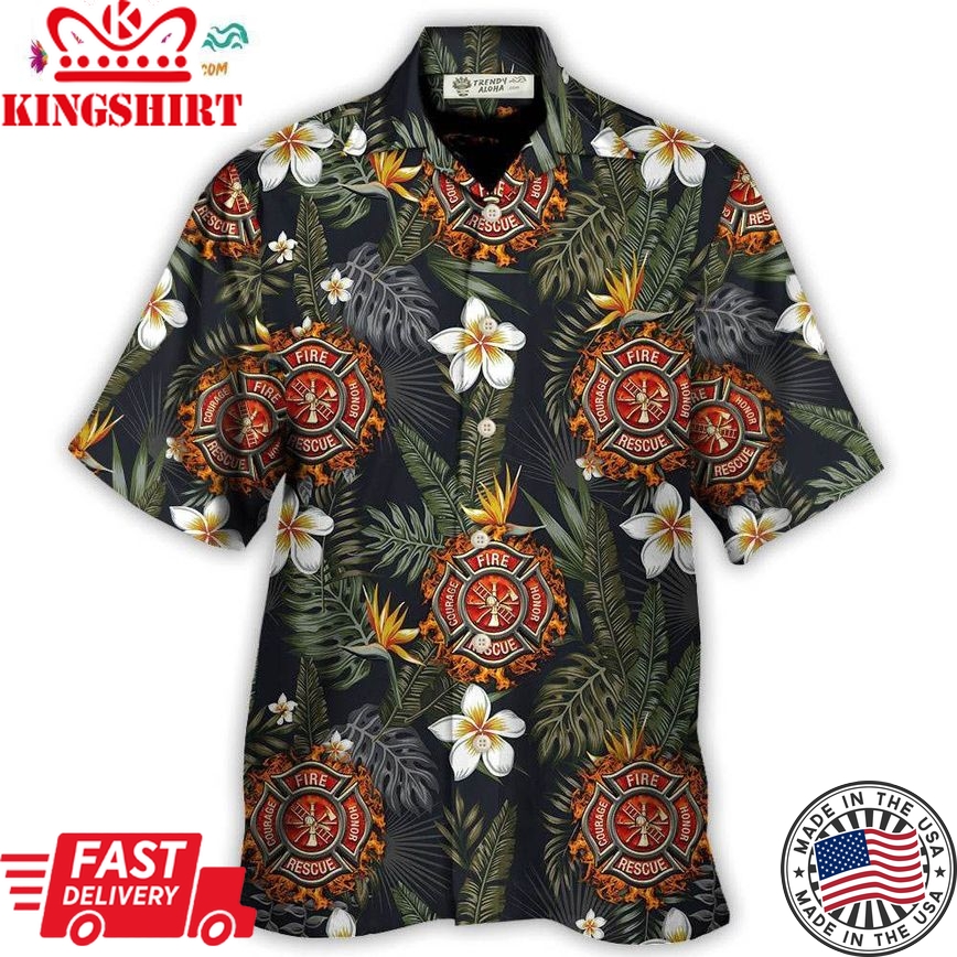 Firefighter Lover Tropical Style Hawaiian Shirt