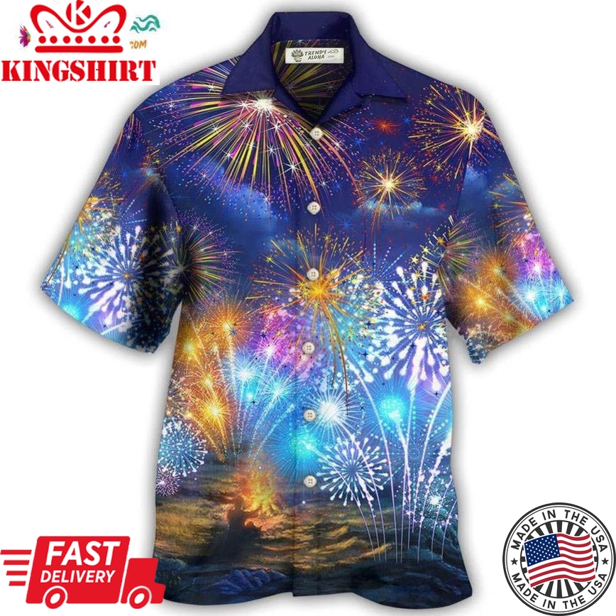 Firework By Night Hawaiian Shirt