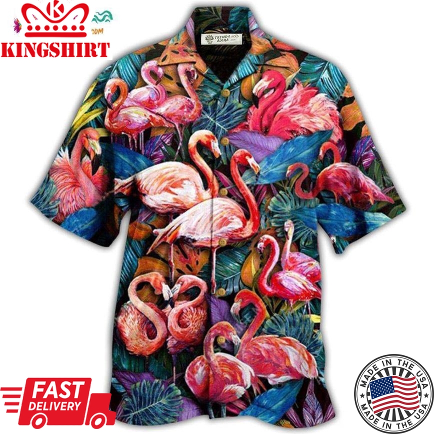 Flamingo Coloful In Tropical Hawaiian Shirt