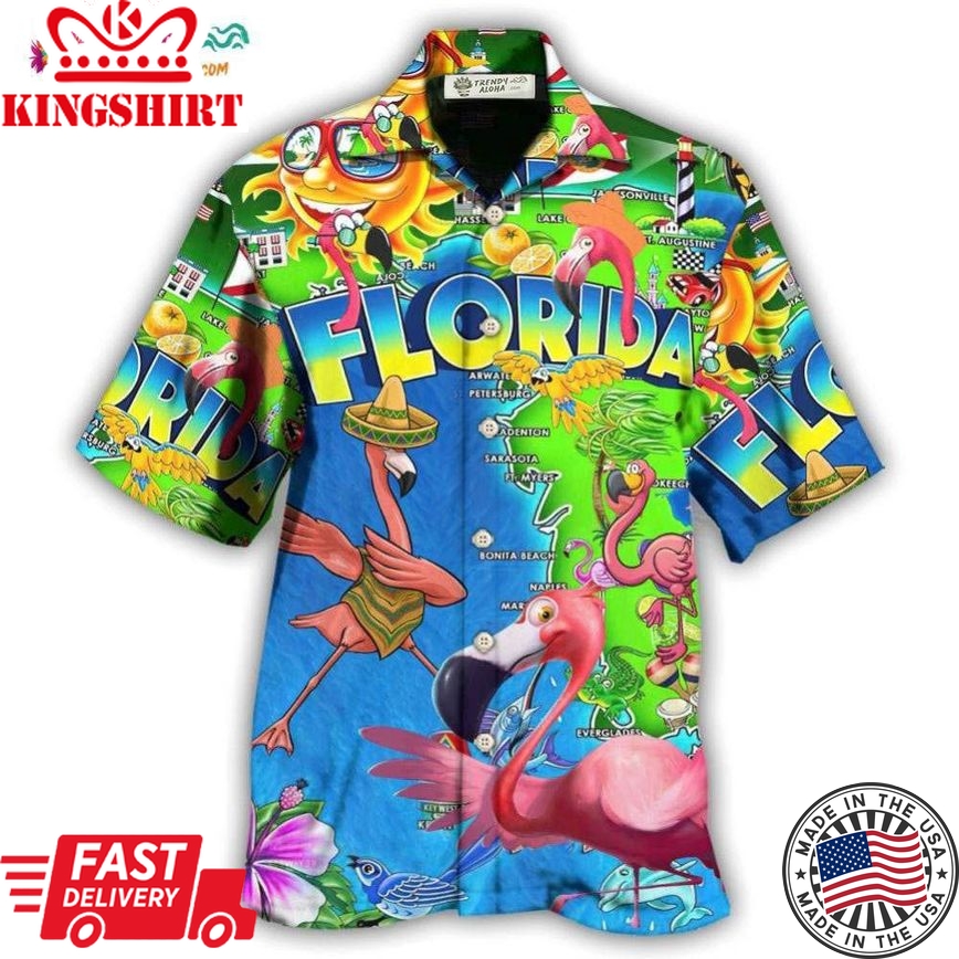 Flamingo Go To Florida To See Flamingo Hawaiian Shirt