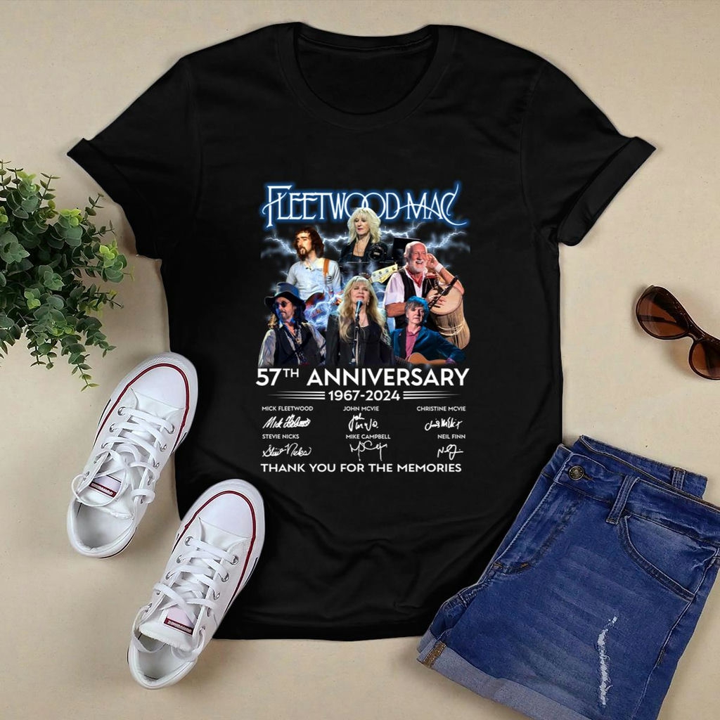 Fleetwood Mac 57th Years Anniversary 1967 2024 Signatures Thank You For The Memories T Shirt